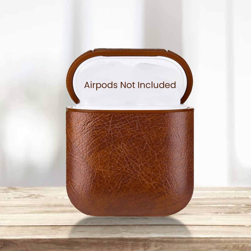 Leather Case for Apple Airpods - Dark Brown