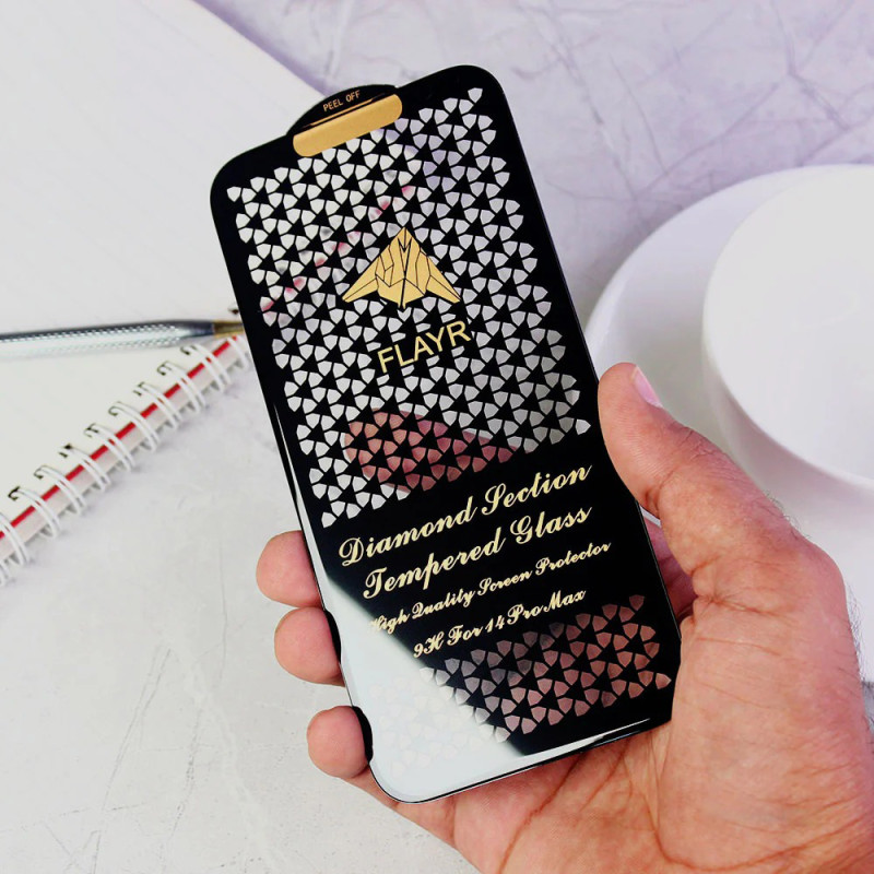 Diamond Section Tempered Glass For iPhone High Class Anti Scratch Shockproof Screen Guard